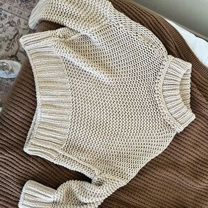 Free People Cream Knit Sweater